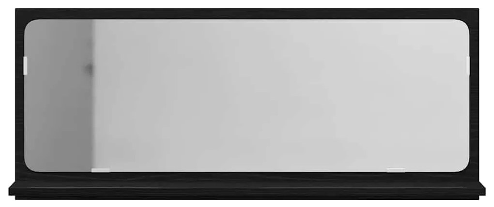 vidaXL Ράφι Καθρέφτη Μαύρη Δρυς 90 x 10.5 x 37 cm Επεξεργασμένο ξύλο