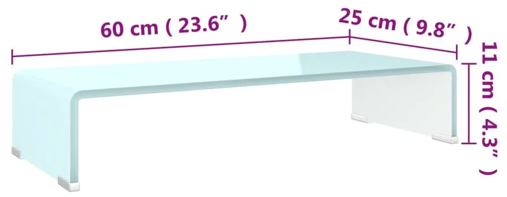 vidaXL Βάση Τηλεόρασης/Οθόνης Πράσινη 60 x 25 x 11 εκ. Γυάλινη