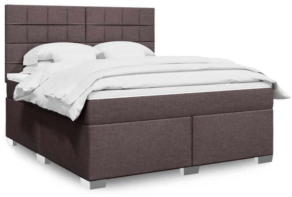 ΚΡΕΒΑΤΙ BOXSPRING ΜΕ ΣΤΡΩΜΑ ΣΚΟΥΡΟ ΚΑΦΕ 180X200 ΕΚ ΥΦΑΣΜΑΤΙΝΟ 3292870