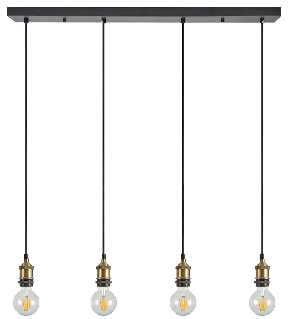 SE21-BR-10-4BL MAGNUM Bronze Metal Pendant with Black Fabric Cable+ HOMELIGHTING 77-8694