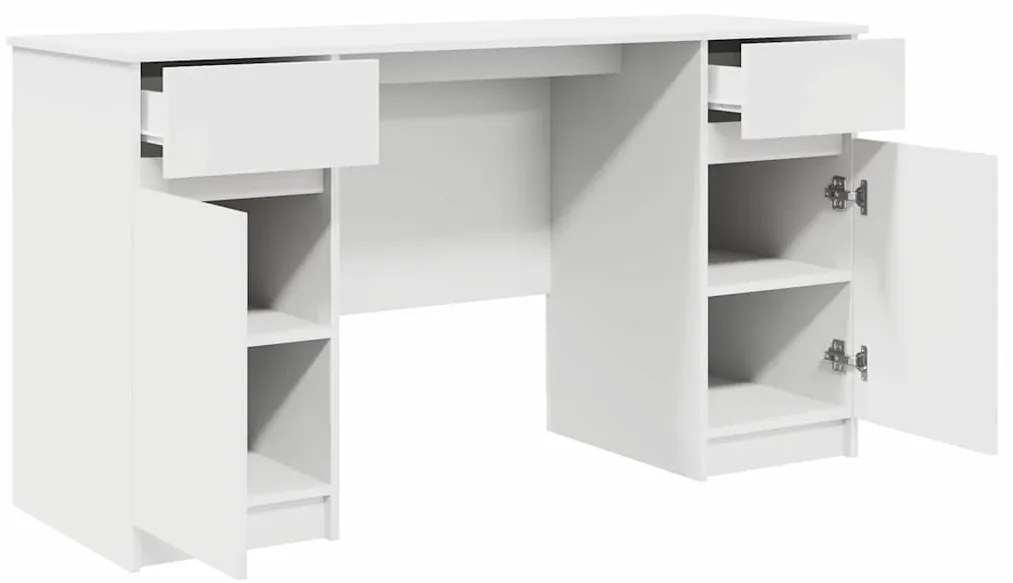 vidaXL Γραφείο με συρτάρι Λευκό 140 x 49 x 76 εκ. Επεξεργασμένο ξύλο