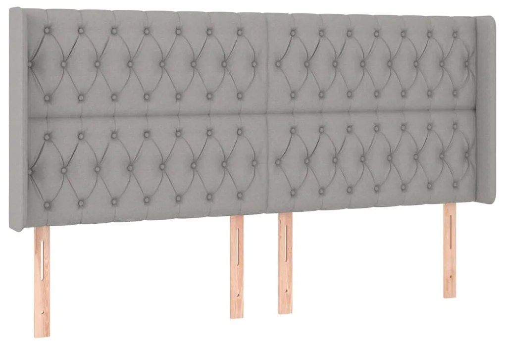 Κεφαλάρι Κρεβατιού LED Ανοιχτό Γκρι 183x16x118/128 εκ. 3124398