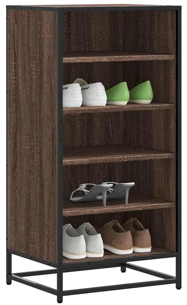 vidaXL Ράφι παπουτσιών καφέ δρυς 48x38x97,5 cm Κατασκευασμένο ξύλο