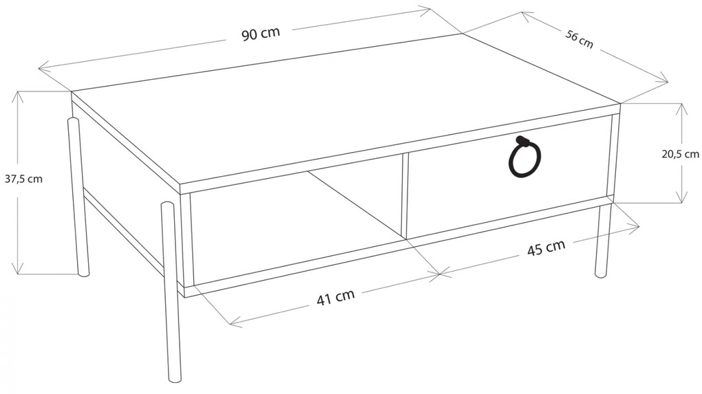 ΤΡΑΠΕΖΙ ΣΑΛΟΝΙΟΥ ΜΑΥΡΟ ΚΑΡΥΔΙ HM9247.04 90x56x37,5 εκ. - 0533472 - HM9247.04