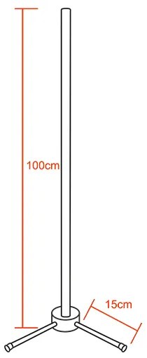 Μοντέρνο Minimal Επιδαπέδιο Μαύρο Φωτιστικό 100cm LED 16 Watt με Ασύρματο Χειριστήριο RF & Dimmer RGB Πολύχρωμο GloboStar ALIEN Design GLOBO-100-8