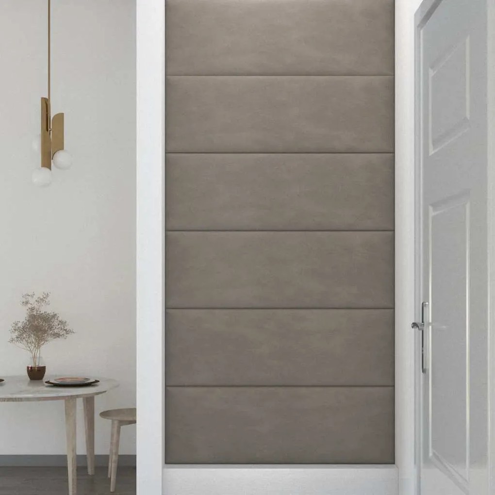 vidaXL Πάνελ Τοίχου 12 τεμ. Ανοιχτό γκρι 90 x 30 εκ. 3,24 μ² Βελούδο
