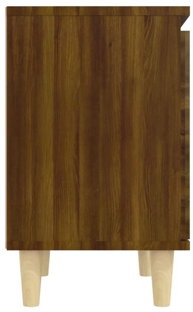 vidaXL Κομοδίνο Καφέ Δρυς 40 x 30 x 50 εκ. με Μασίφ Ξύλινα Πόδια