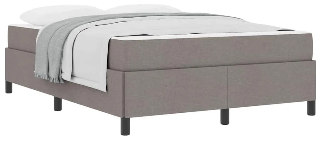 vidaXL Κρεβάτι με ελατήρια με στρώμα Taupe 140 x 190 cm ύφασμα