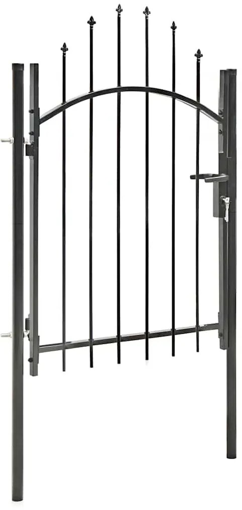 vidaXL Καγκελόπορτα Μαύρη 1 x 1,75 μ. Ατσάλινη