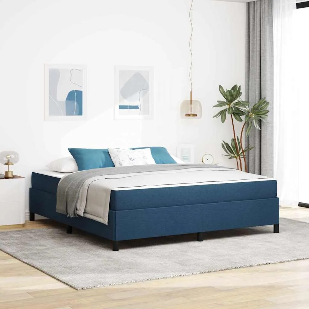 vidaXL Κρεβάτι με ελατήρια Μπλε και Μαύρο 180 x 200 cm