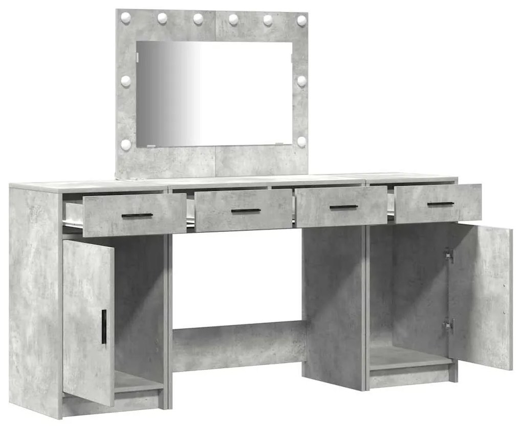 vidaXL Τραπέζι περιποίησης με συρτάρι 3 pcs Γκρι 40 x 41 x 75 εκ