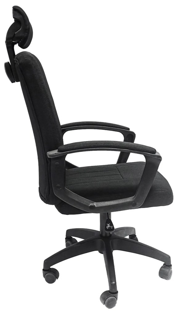 ΚΑΡΕΚΛΑ ΓΡΑΦΕΙΟΥ NIMBLE HM1199.11 ΜΑΥΡΟ ΥΦΑΣΜΑ-ΜΑΥΡΟΣ ΣΚΕΛΕΤΟΣ &amp; ΒΑΣΗ 59x64x122Υεκ