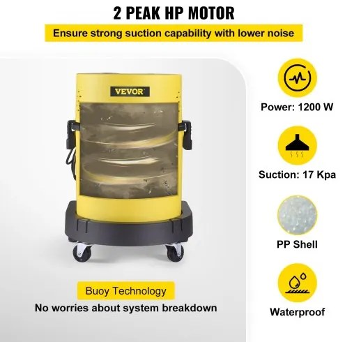 VEVOR Wet Dry Vacuum Cleaner, 5.3 Gallon 2 Peak HP, 4-in-1 Portable Shop Vacuum w/ Blow &amp; Spray Function, Remote Control, HEPA &amp; Sponge Filtration, 5 Brush for Household, Car