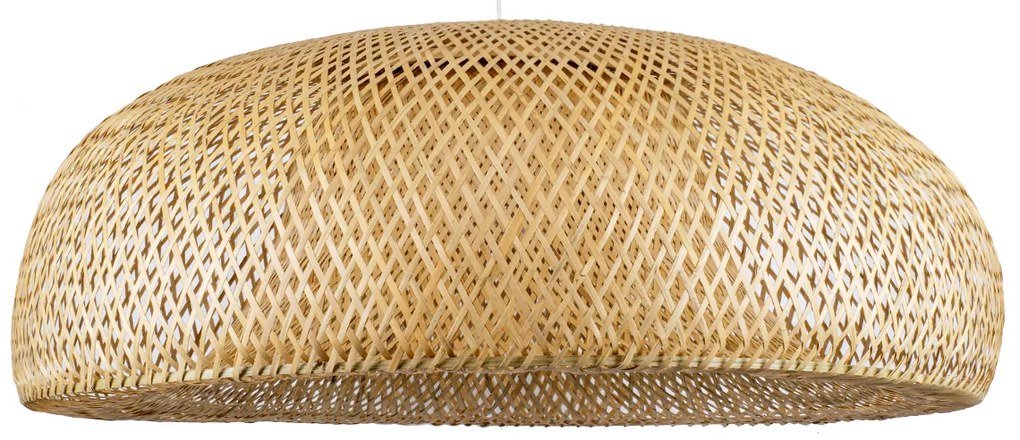 00673 GloboStar®  SAN TROPEZ 00673 Boho Κρεμαστό Φωτιστικό Πλέγμα Μονόφωτο 1 x E27 IP20 Μπεζ Ξύλο - Μ100 x Π100 x Y35cm