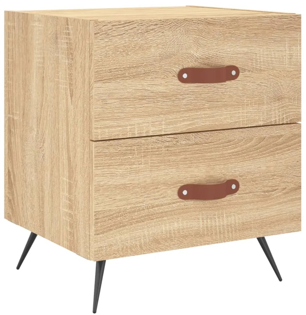 vidaXL Κομοδίνα 2 τεμ. Sonoma Δρυς 40 x 35 x 47,5 εκ. Επεξεργ. Ξύλο