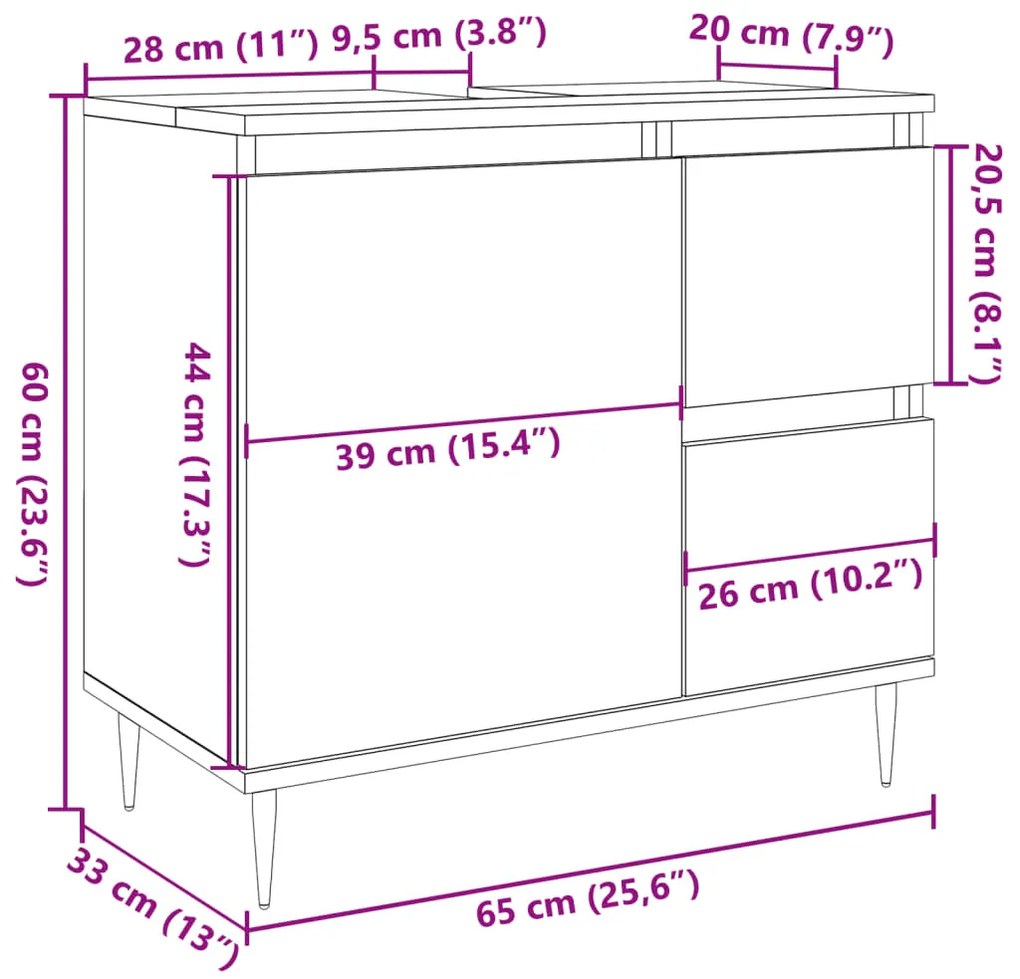 ΝΤΟΥΛΑΠΙ ΜΠΑΝΙΟΥ ΓΚΡΙ ΣΚΥΡΟΔΕΜΑΤΟΣ 65X33X60 ΕΚ. ΕΠΕΞ. ΞΥΛΟ 857222