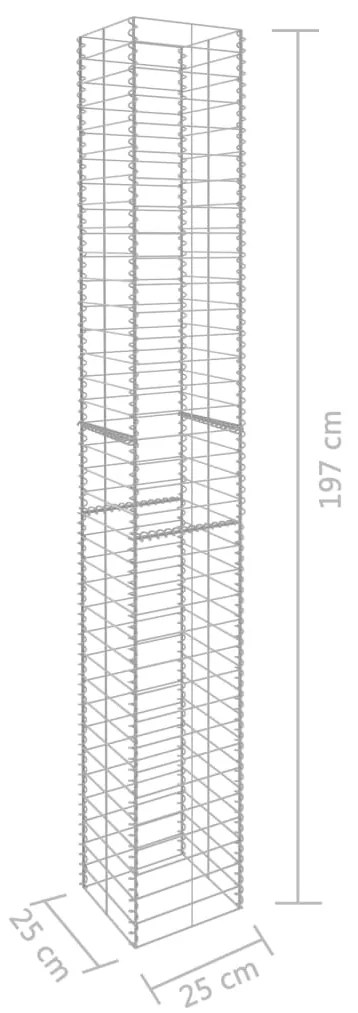 vidaXL Συρματοκιβώτια Σετ 3 τεμ. 25 x 25 x 197 εκ. Γαλβανισμένο Ατσάλι