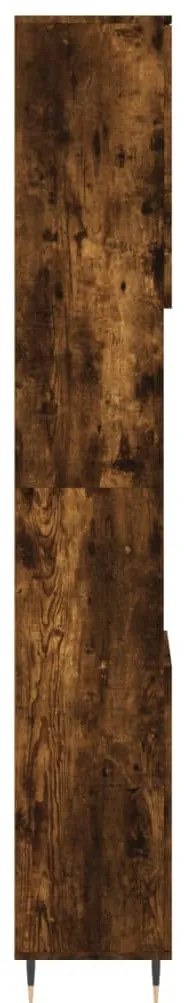 vidaXL Ντουλάπι Μπάνιου Καπνιστή Δρυς 30x30x190 εκ. Επεξεργασμένο Ξύλο