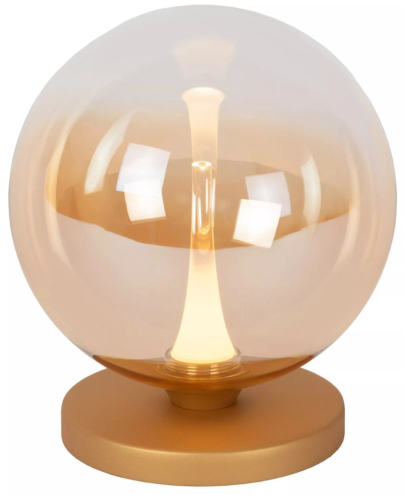Φωτιστικό Επιτραπέζιο Lucide 13594-04-62 GISELA Μελί (Amber)|Μαύρο Ματ (Black Mat) 2700 K