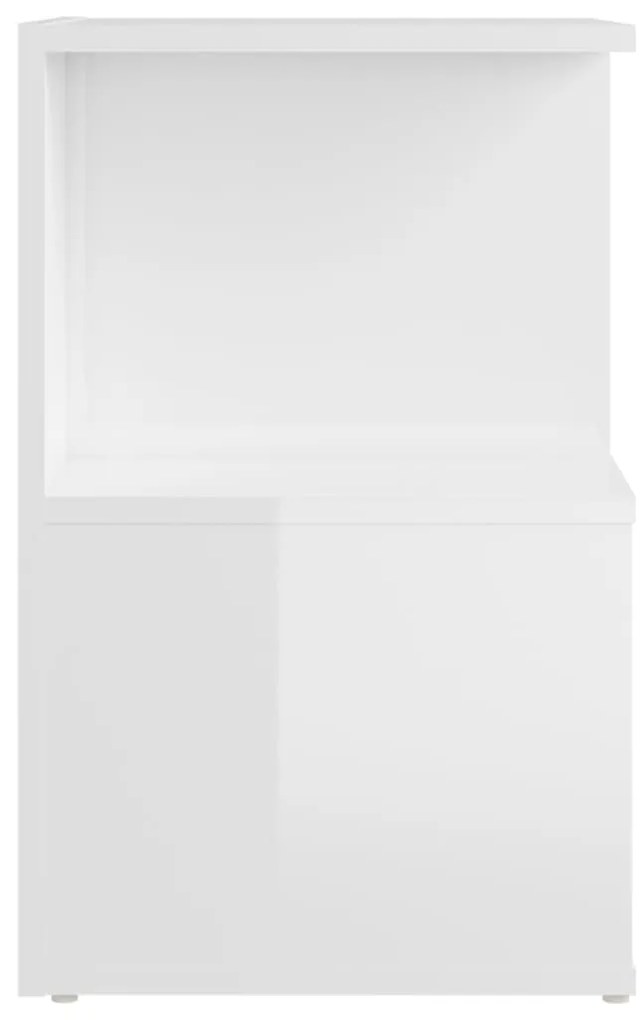 vidaXL Κομοδίνα 2 τεμ. Γυαλιστερό Λευκό 35x35x55 εκ. από Επεξ. Ξύλο