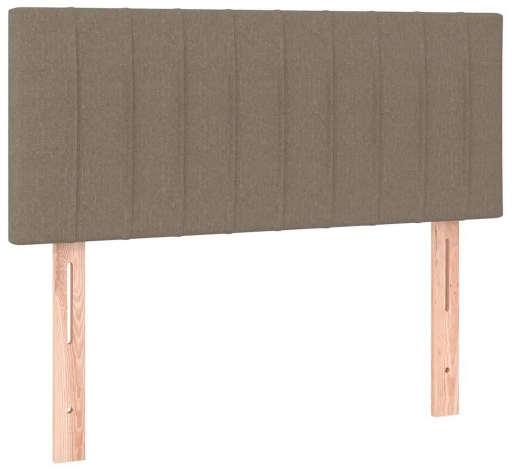 Κρεβάτι Boxspring με Στρώμα Taupe 90x190 εκ.Υφασμάτινο - Μπεζ-Γκρι