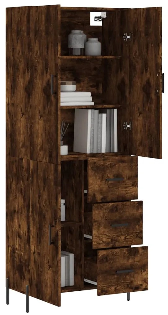 vidaXL Ντουλάπι Καπνιστή Δρυς 69,5x34x180 εκ. από Επεξεργασμένο Ξύλο