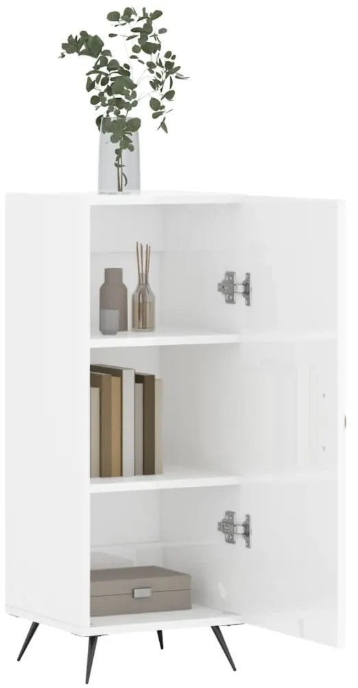 vidaXL Ντουλάπι Γυαλιστερό Λευκό 34,5x34x90 εκ. Επεξεργασμένο Ξύλο