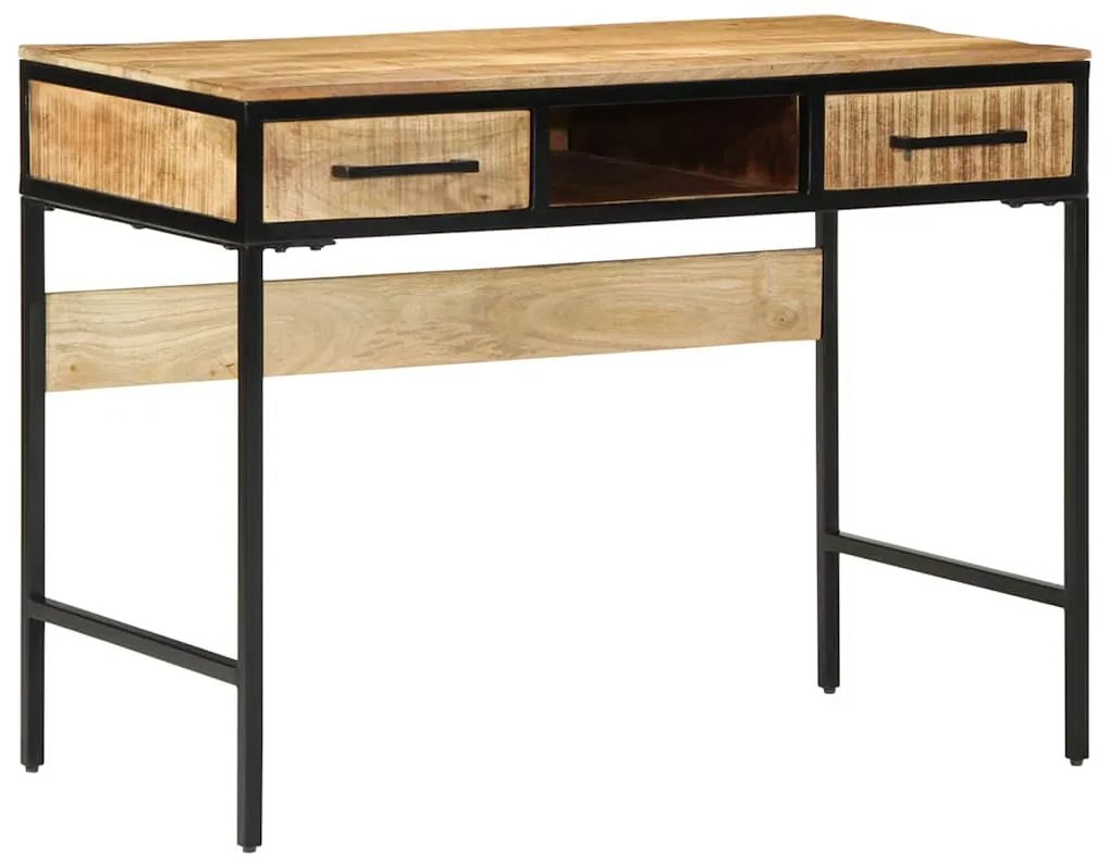 vidaXL Γραφείο γραφής με ράφι Καφέ 100 x 50 x 75 cm Στερεό ξύλο μάνγκο