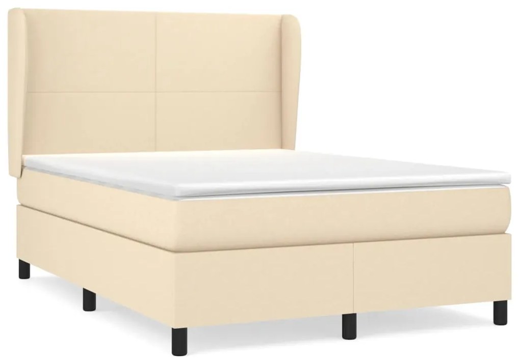 ΚΡΕΒΑΤΙ BOXSPRING ΜΕ ΣΤΡΩΜΑ ΚΡΕΜ 140X190 ΕΚ. ΥΦΑΣΜΑΤΙΝΟ 3127802