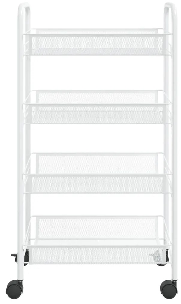 vidaXL Τρόλεϊ Κουζίνας 4 Επιπέδων Λευκό 46 x 26 x 85 εκ. Σιδερένιο