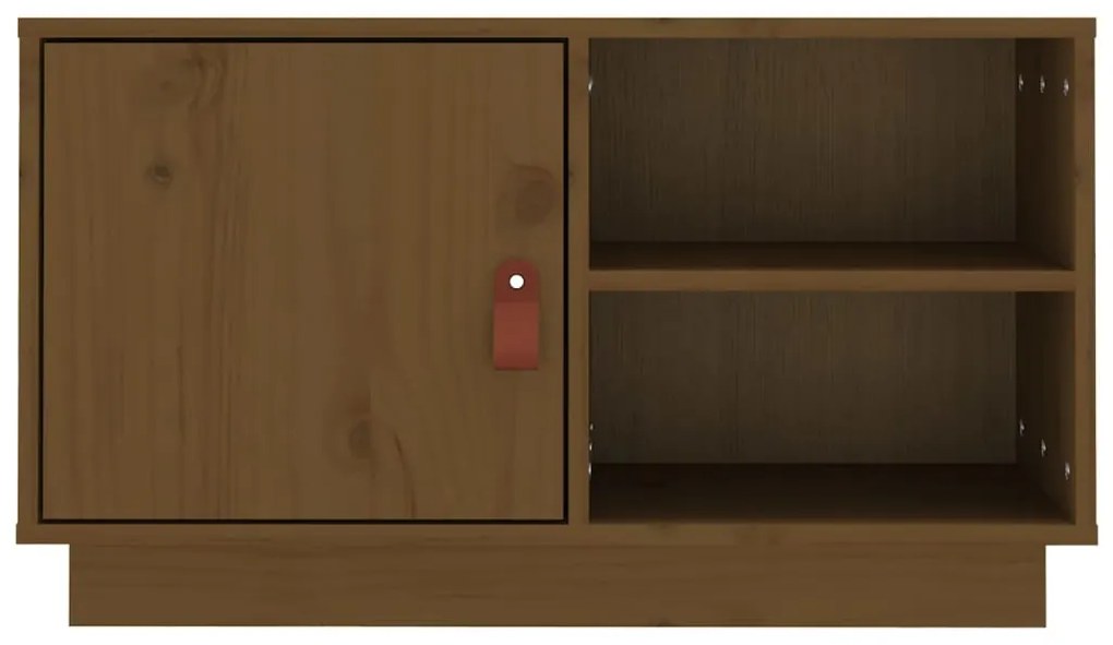 vidaXL Έπιπλο Τηλεόρασης Καφέ Μελί 70x34x40εκ από Μασίφ Ξύλο Πεύκου