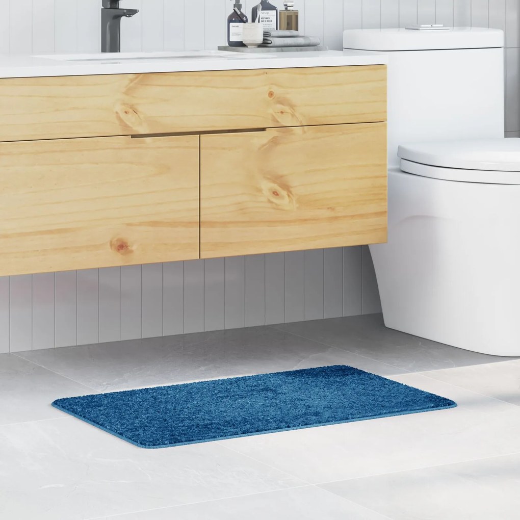 vidaXL Πατάκι Μπάνιου Ορθογώνιο Μπλε 50x80 εκ. Πολυπροπυλένιο Αντιολισθητικό