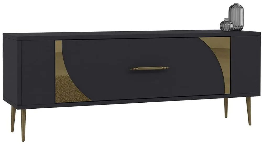 Έπιπλο Τηλεόρασης Retrop 475OLV2949 120x26,4x48,2cm Anthracite-Gold