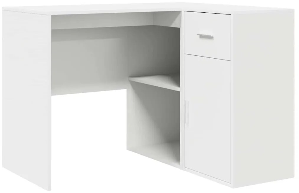 vidaXL Γωνιακό γραφείο Λευκό 102 x 50 x 75 εκ Επεξεργασμένο ξύλο