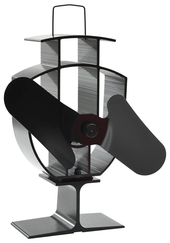 vidaXL Αερόθερμο Σόμπας Μαύρο με 2 Πτερύγια