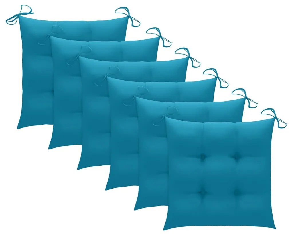 vidaXL Καρέκλες Κήπου 6 τεμ. από Μασίφ Ξύλο Teak με Μαξιλάρια