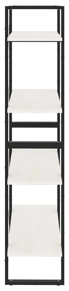 vidaXL Βιβλιοθήκη με 4 Ράφια Λευκή 80 x 30 x 140 εκ. Μασίφ Ξύλο Πεύκου