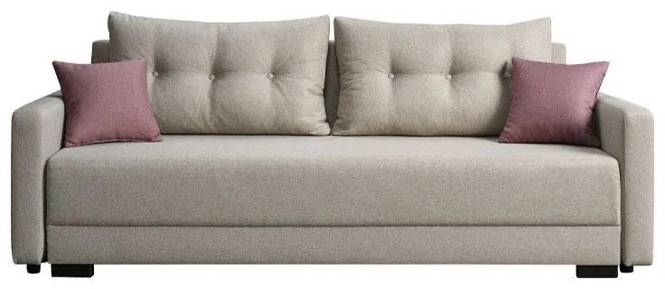 Καναπές - Κρεβάτι Enco Μπέζ - Ρόζ 220x88x77 εκ. 220x88x77 εκ.