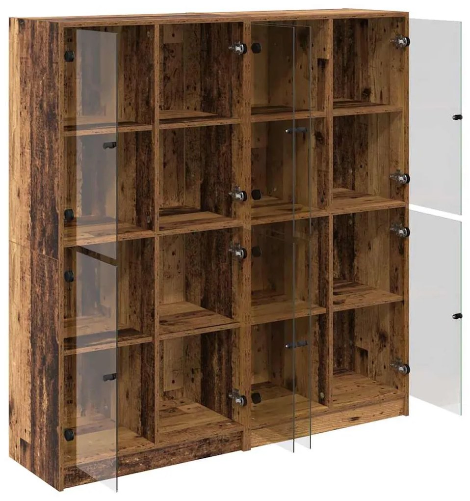 vidaXL Highboard 2 pcs Παλιό Ξύλο 68 x 37 x 142 εκ Επεξεργασμένο ξύλο