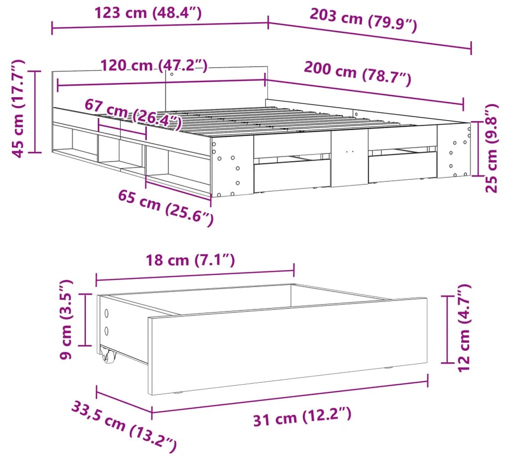 ΠΛΑΙΣΙΟ ΚΡΕΒΑΤΙΟΥ ΜΕ ΣΥΡΤΑΡΙΑ ΚΑΦΕ ΔΡΥΣ 120X200 ΕΚ. ΕΠΕΞ. ΞΥΛΟ 3280761