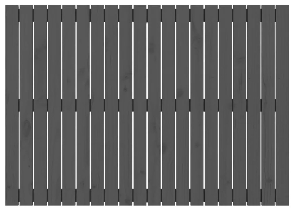 vidaXL Κεφαλάρι Τοίχου Γκρι 127,5x3x90 εκ. από Μασίφ Ξύλο Πεύκου