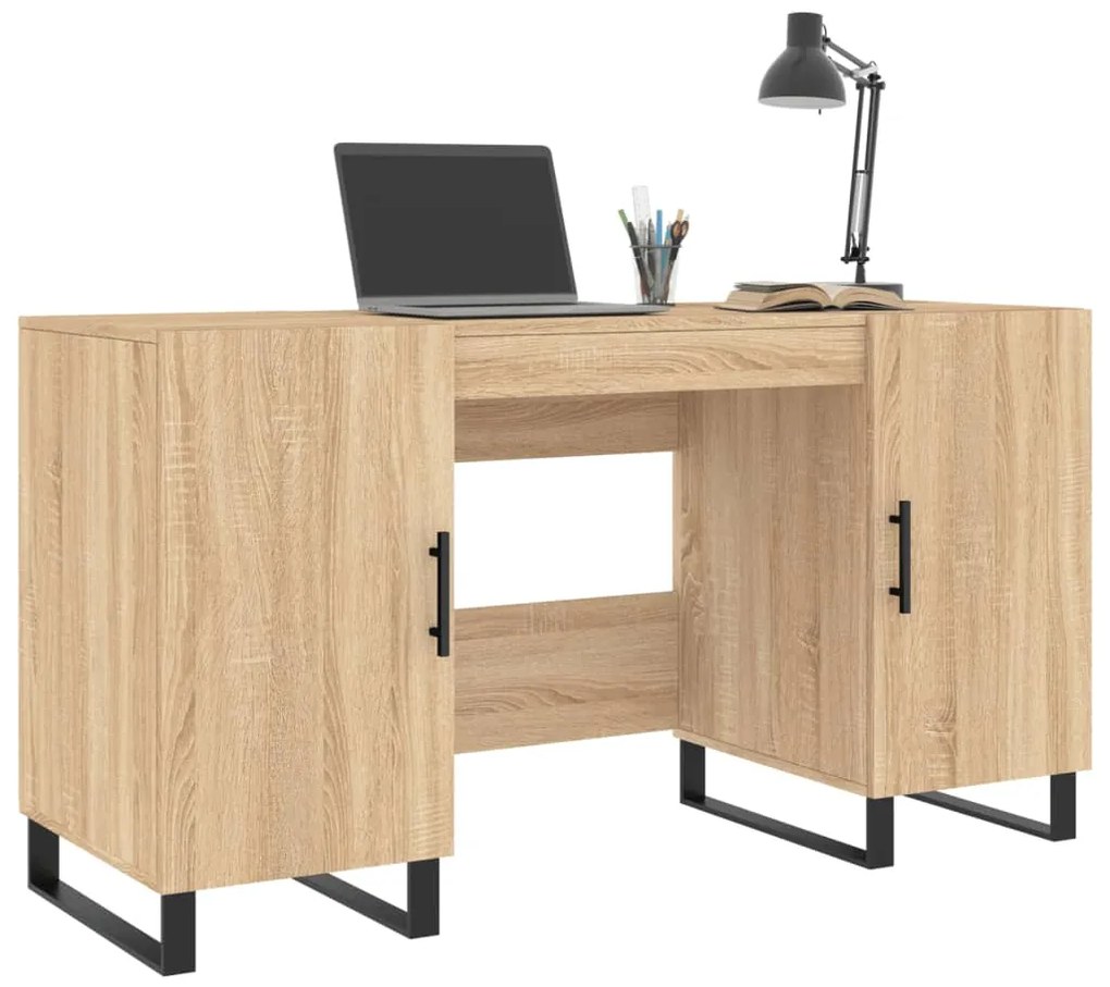 vidaXL Γραφείο Sonoma Δρυς 140 x 50 x 75 εκ. από Επεξεργασμένο Ξύλο