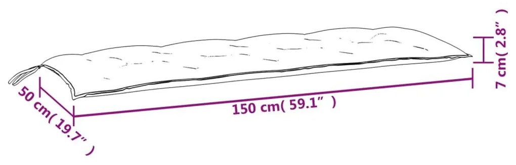 Μαξιλάρι Πάγκου Κήπου Ροζ 150x50x7 εκ. Ύφασμα Oxford - Ροζ