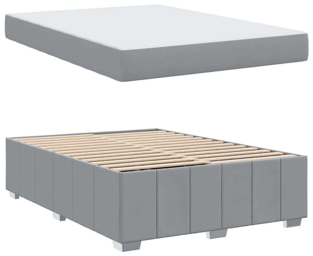 vidaXL Σκελετός Κρεβατιού Ανοιχτό γκρι 140 x 200 cm ύφασμα