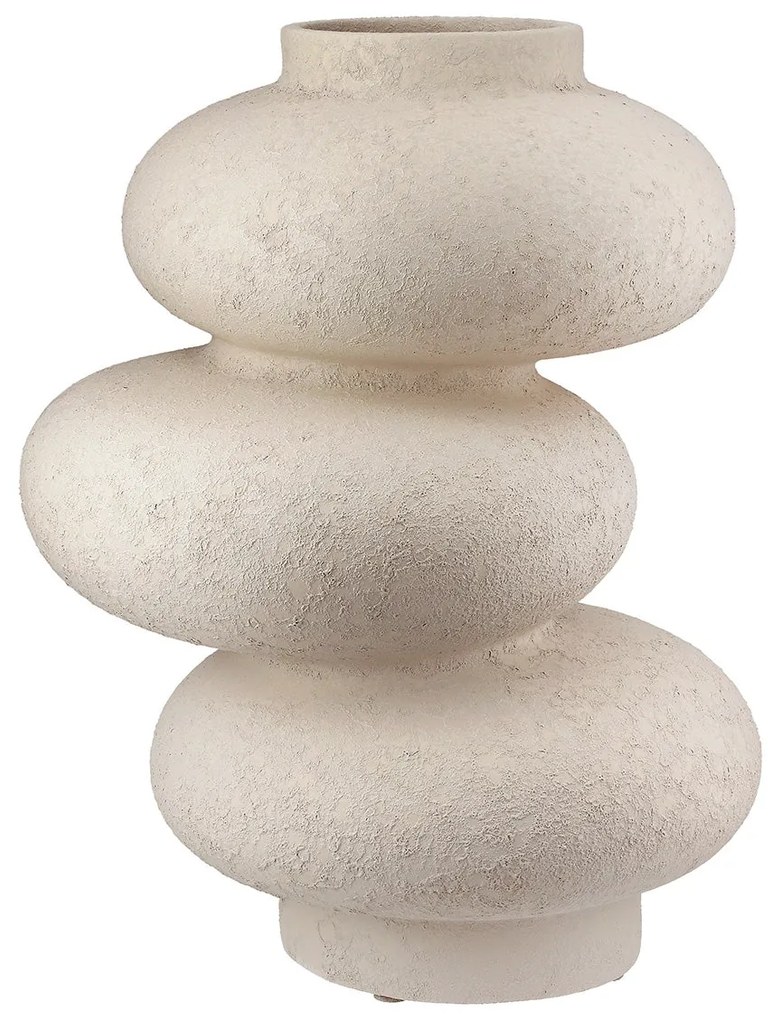Βάζο "Stone" Κεραμικό Light Gray PU H. 21 cm D. 17 cm