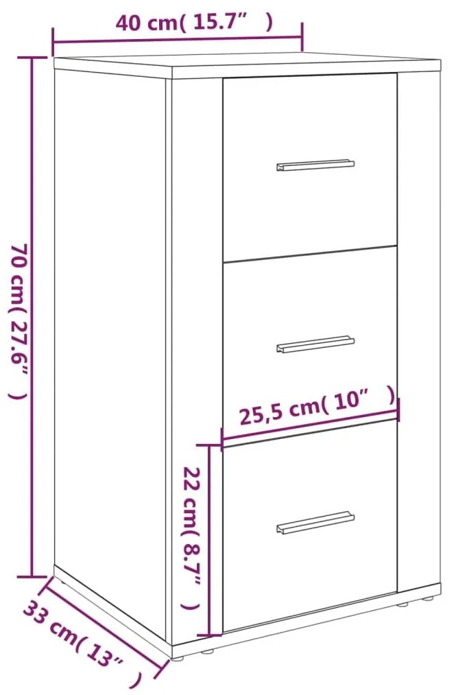 Ντουλάπι Γυαλιστερό Λευκό 40x33x70 εκ. Επεξεργασμένο Ξύλο - Λευκό