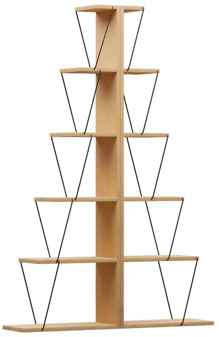 Βιβλιοθήκη mini Tars pakoworld sonoma-μαύρο 130x22x146εκ