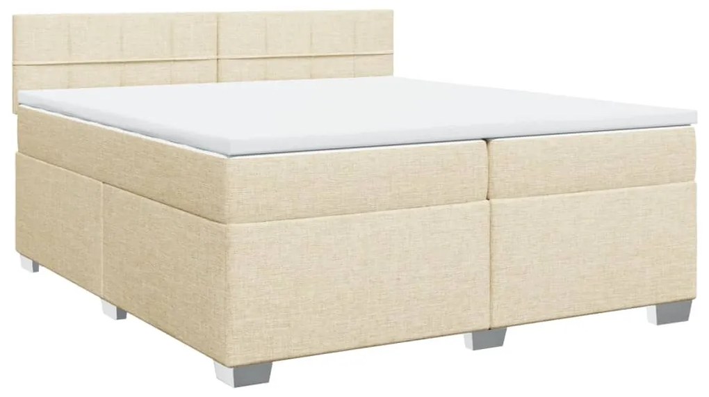 ΚΡΕΒΑΤΙ BOXSPRING ΜΕ ΣΤΡΩΜΑ ΚΡΕΜ 200X200 ΕΚ. ΥΦΑΣΜΑΤΙΝΟ 3288300