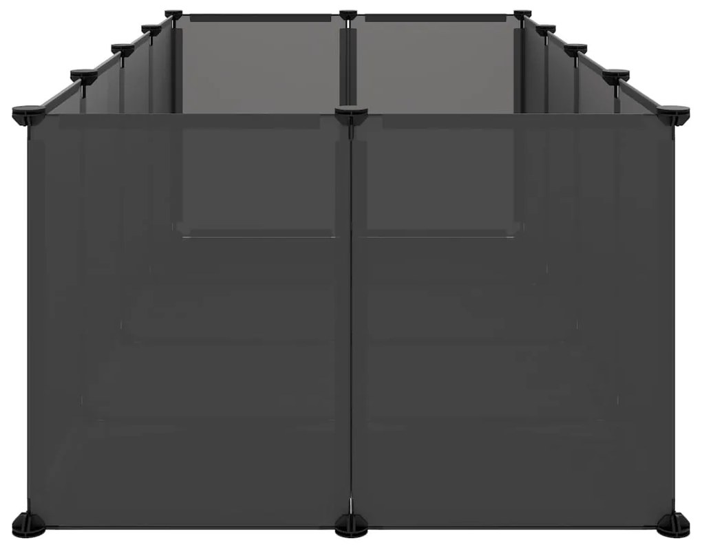 vidaXL Κλουβί Μικρών Ζώων Μαύρο 144x74x46,5 εκ. Πολυπροπυλένιο/Ατσάλι