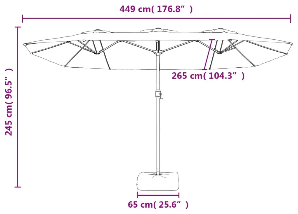 ΟΜΠΡΕΛΑ ΜΕ ΔΙΠΛΗ ΚΟΡΥΦΗ ΑΖΟΥΡ ΜΠΛΕ 449 X 245 ΕΚ. 362952